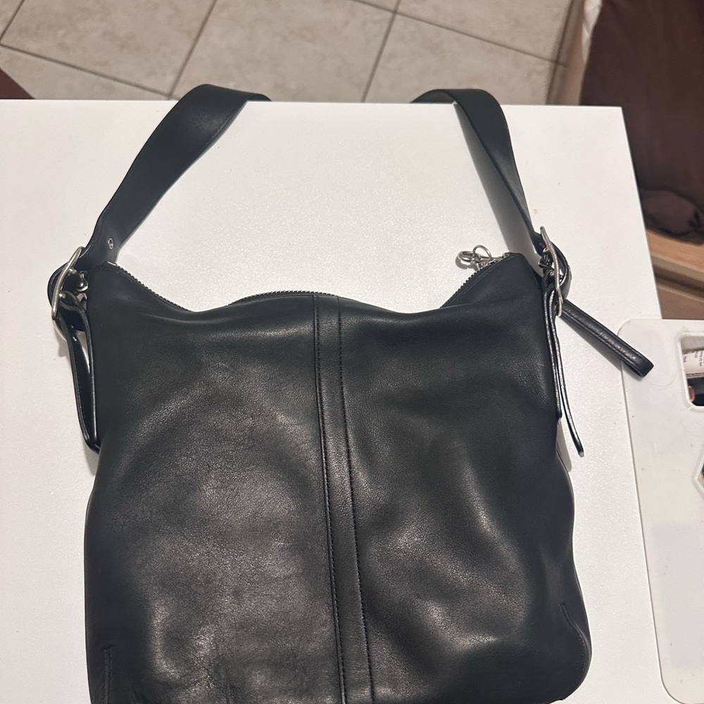 Coach Black Leather Shoulder Bag